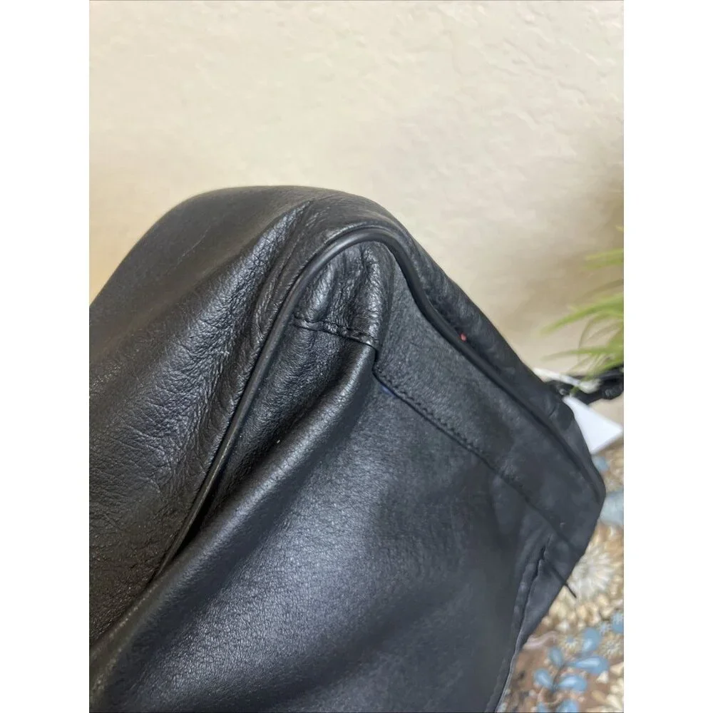 JOURDAN (Vintage) Black Leather Nylon Laptop Messenger Shoulder Bag Carry Case